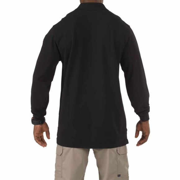 5.11 Tactical Mens Polo Shirt Large Black Professional Long Sleeve Uniform Pckt - Picture 2 of 12